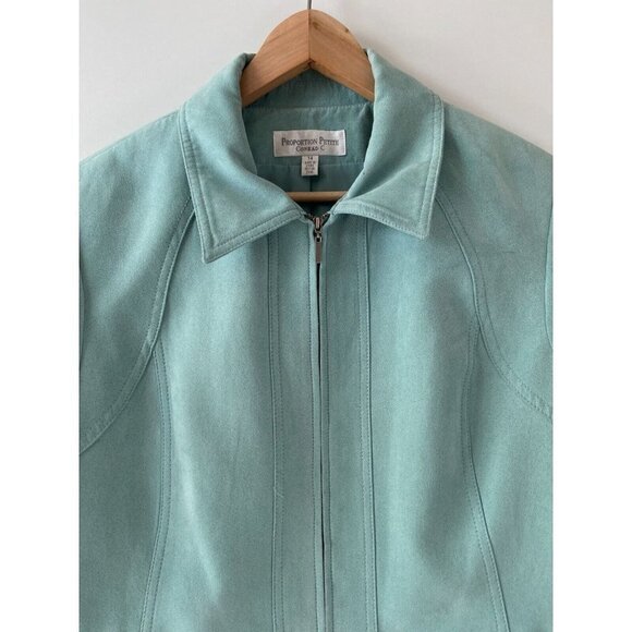 Proportion Petite Conrad C Women's Teal Blazer / Jacket with Zipper Size… - Picture 8 of 12